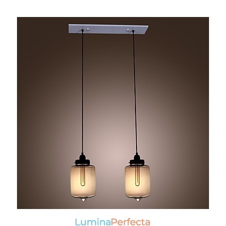 Lampă suspendată modernă din sticlă cu 2 lumini în design transparent pentru sticlă Lampă suspendată modernă din sticlă cu 2 lumini în design transparent pentru sticlă