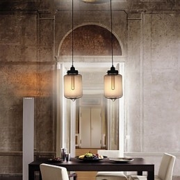 Lampă suspendată modernă din sticlă cu 2 lumini în design transparent pentru sticlă