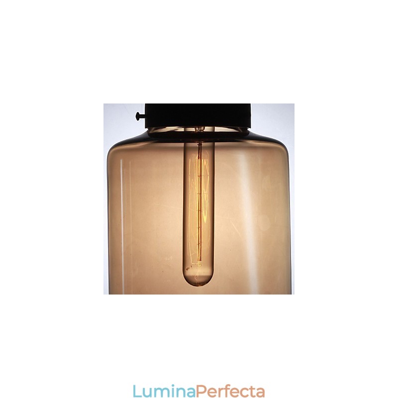 Lampă suspendată modernă din sticlă cu 2 lumini în design transparent pentru sticlă