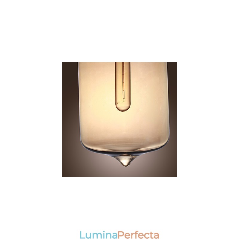Lampă suspendată modernă din sticlă cu 2 lumini în design transparent pentru sticlă