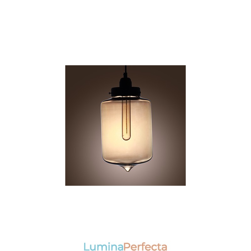 Lampă suspendată modernă din sticlă cu 2 lumini în design transparent pentru sticlă