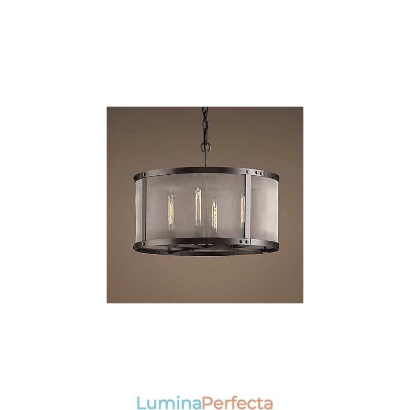 Lampă suspendată cu 4 lumini cu abajur transparent