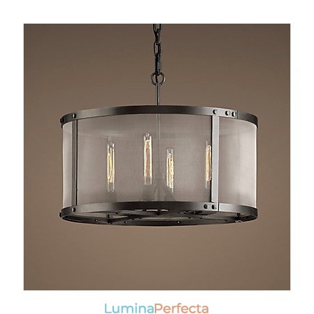 Lampă suspendată cu 4 lumini cu abajur transparent