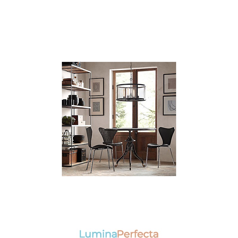 Lampă suspendată cu 4 lumini cu abajur transparent