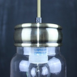 Lampă suspendată din sticlă galvanizată Country Garage