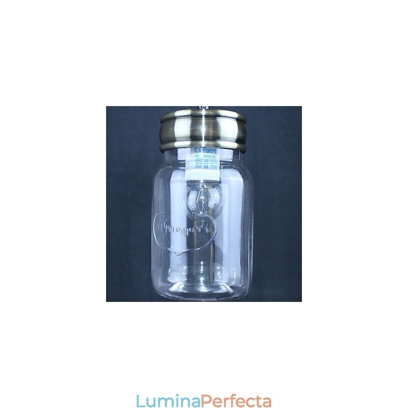 Lampă suspendată din sticlă galvanizată Country Garage