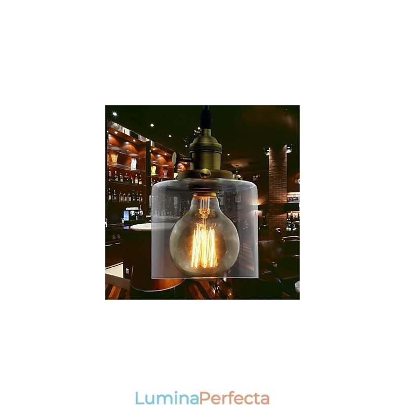 Sticlă Alamă Retro Vintage Industrial ART Cafe Garage Lampă suspendată