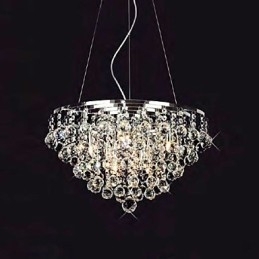 Lampă suspendată Crystal Drop cu 8 lumini în formă rotundă