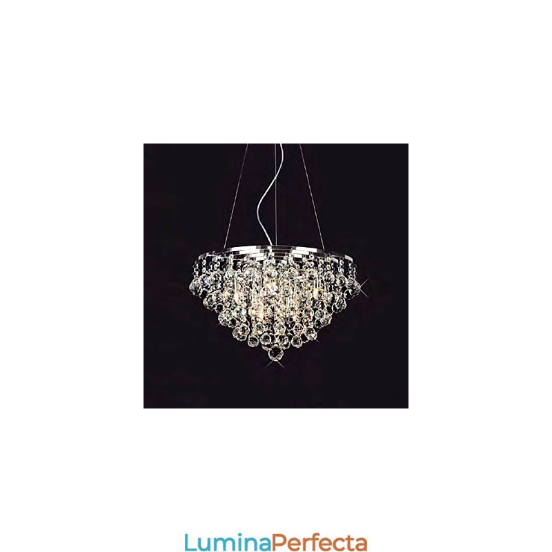 Lampă suspendată Crystal Drop cu 8 lumini în formă rotundă