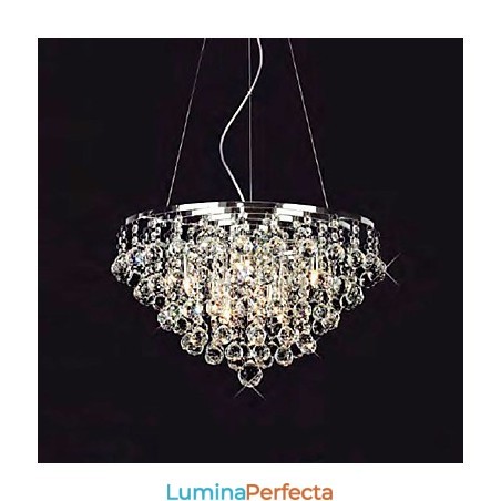 Lampă suspendată Crystal Drop cu 8 lumini în formă rotundă Lampă suspendată Crystal Drop cu 8 lumini în formă rotundă