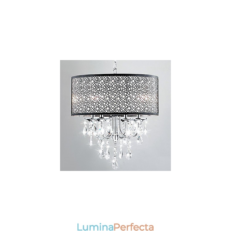 Lampă suspendată modernă cu 4 lumini și picături de cristal