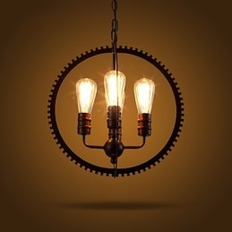 Lampe suspendate retro creative Candelabru din fier forjat de țară americană