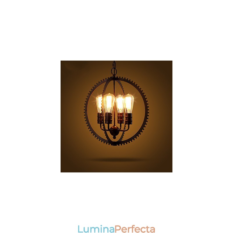 Lampe suspendate retro creative Candelabru din fier forjat de țară americană