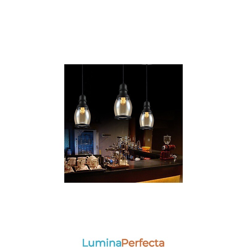 Iluminat retro Loft Lights Lampă suspendată din sticlă