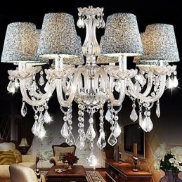 Abajur de candelabru de cristal transparent K9 inclus
