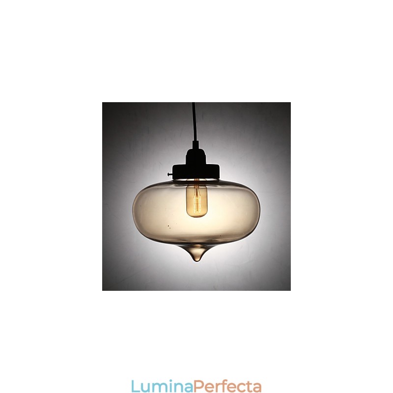 Lampă suspendată modernă din sticlă transparentă cu 2 lumini în design Bubble