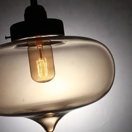 Lampă suspendată modernă din sticlă transparentă cu 2 lumini în design Bubble
