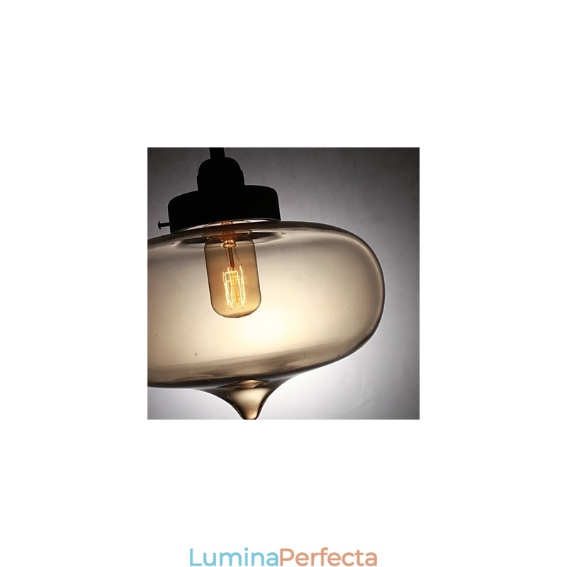 Lampă suspendată modernă din sticlă transparentă cu 2 lumini în design Bubble