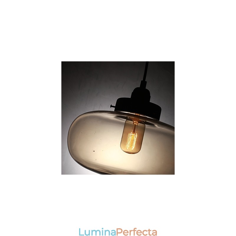 Lampă suspendată modernă din sticlă transparentă cu 2 lumini în design Bubble