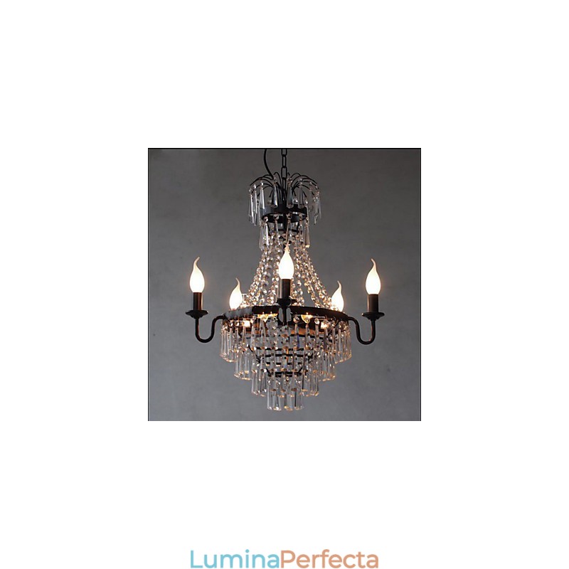American Country Retro Lumanare Lampa Cristal