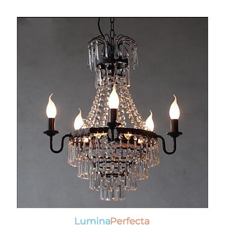 American Country Retro Lumanare Lampa Cristal American Country Retro Lumanare Lampa Cristal