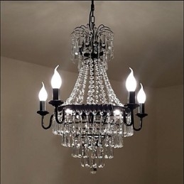 American Country Retro Lumanare Lampa Cristal