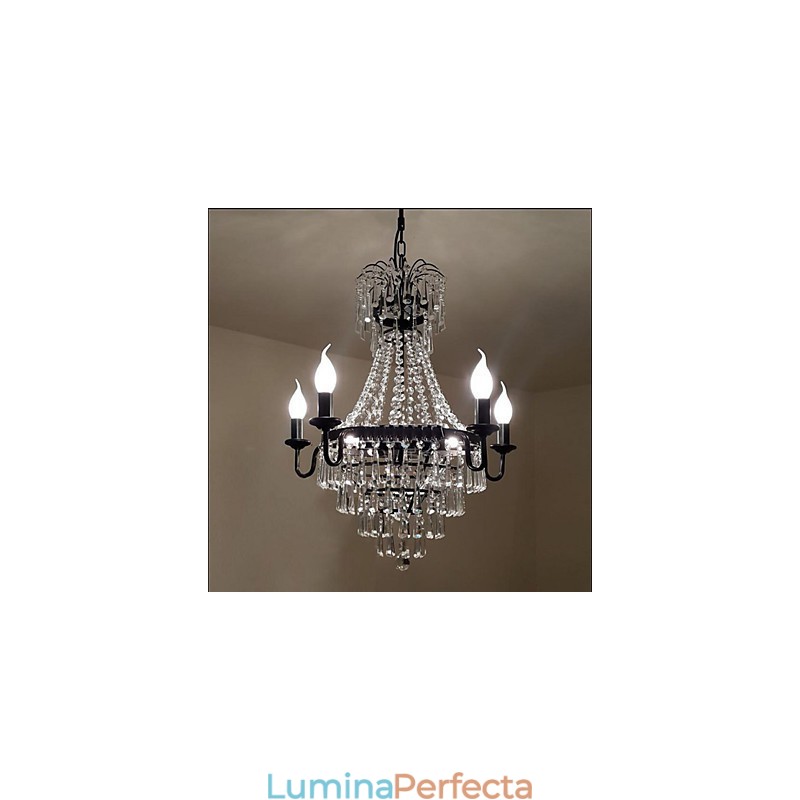 American Country Retro Lumanare Lampa Cristal