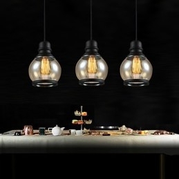 Iluminat retro Loft Lights Lampă suspendată din sticlă