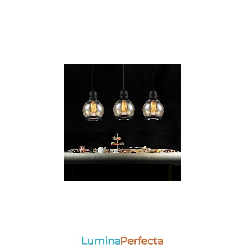 Iluminat retro Loft Lights Lampă suspendată din sticlă