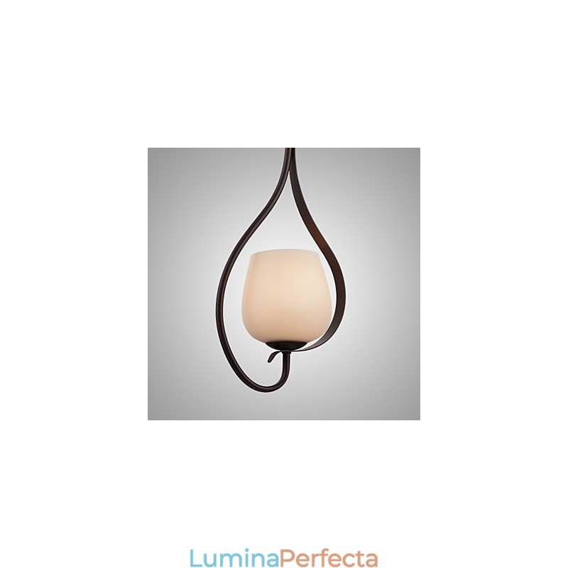 Lampă suspendată din fier cu abajur din sticlă Lampă clasică 1 cap