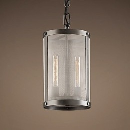 Lampă suspendată cu 2 lumini cu abajur transparent