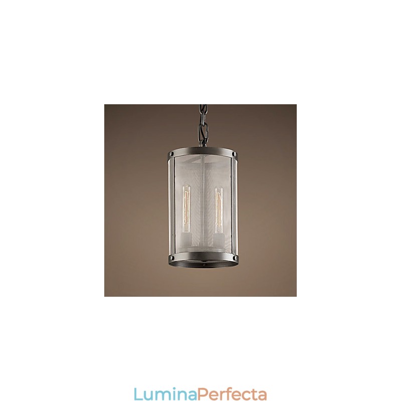 Lampă suspendată cu 2 lumini cu abajur transparent
