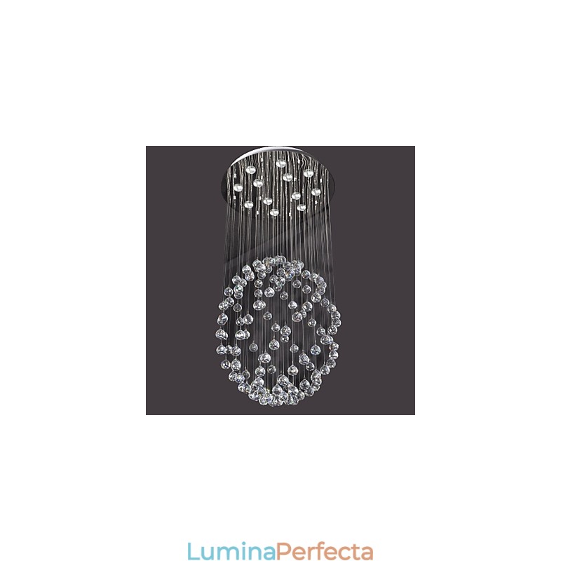 Montaj încastrat din metal cromat din cristal modern contemporan