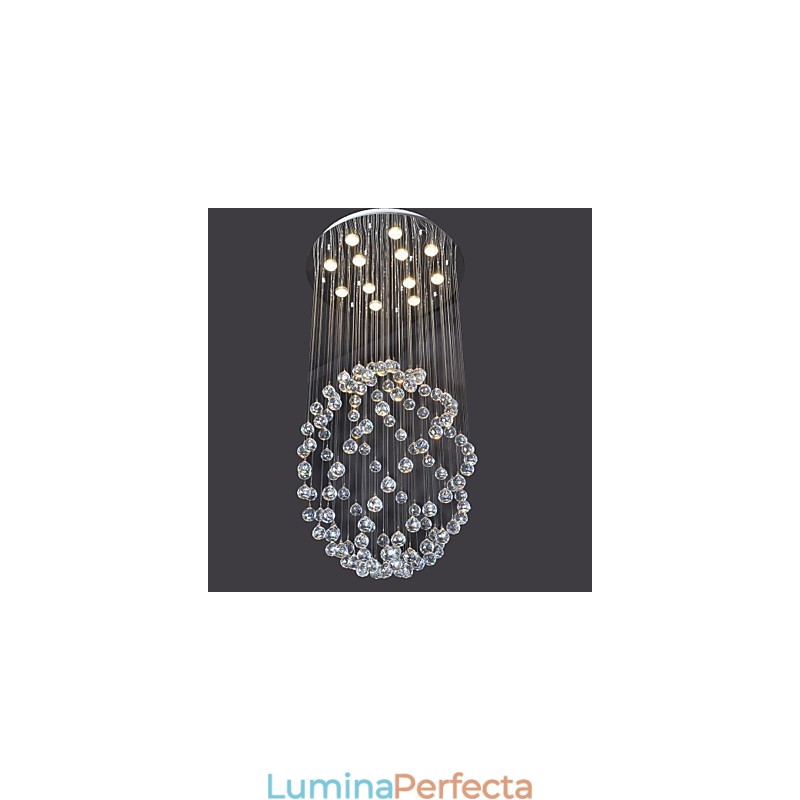 Montaj încastrat din metal cromat din cristal modern contemporan