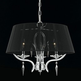 Candelabru elegant din cristal cu 3 lumini in nuanta neagra