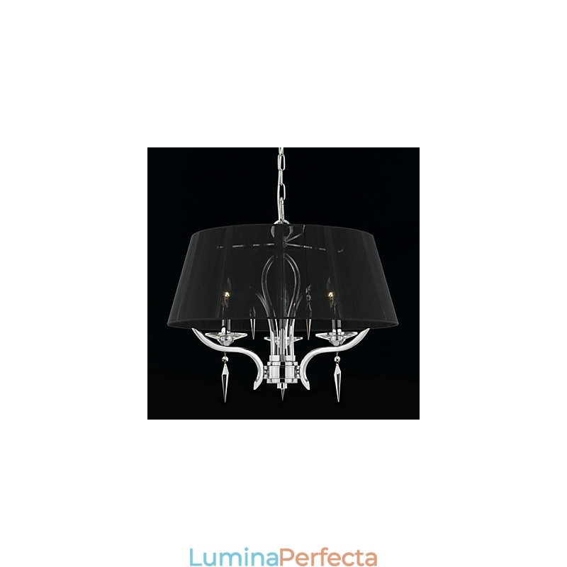 Candelabru elegant din cristal cu 3 lumini in nuanta neagra