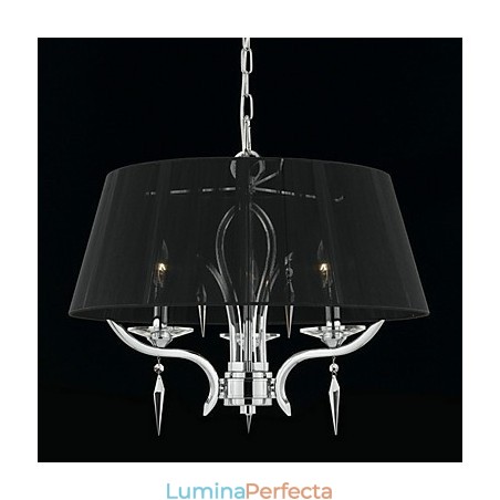 Candelabru elegant din cristal cu 3 lumini in nuanta neagra Candelabru elegant din cristal cu 3 lumini in nuanta neagra