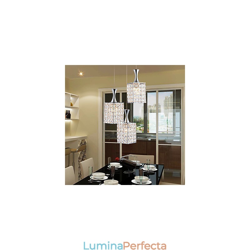 3 lumini cadru metalic K9 candelabru de cristal Droplight Trimite bec