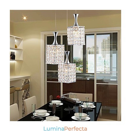 3 lumini cadru metalic K9 candelabru de cristal Droplight Trimite bec 3 lumini cadru metalic K9 candelabru de cristal Droplight Trimite bec