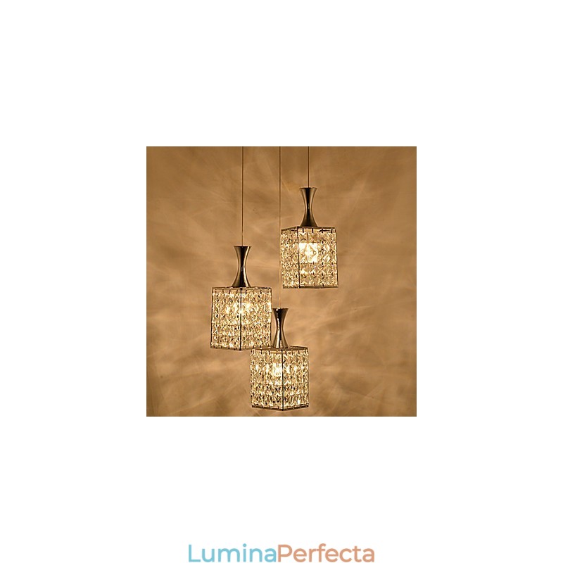 3 lumini cadru metalic K9 candelabru de cristal Droplight Trimite bec