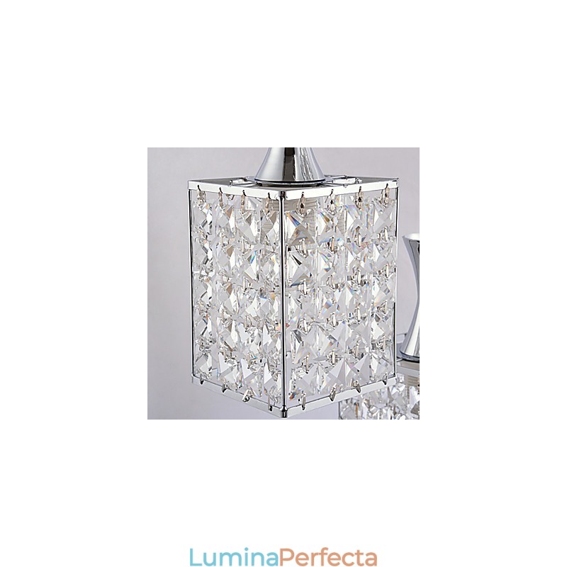 3 lumini cadru metalic K9 candelabru de cristal Droplight Trimite bec