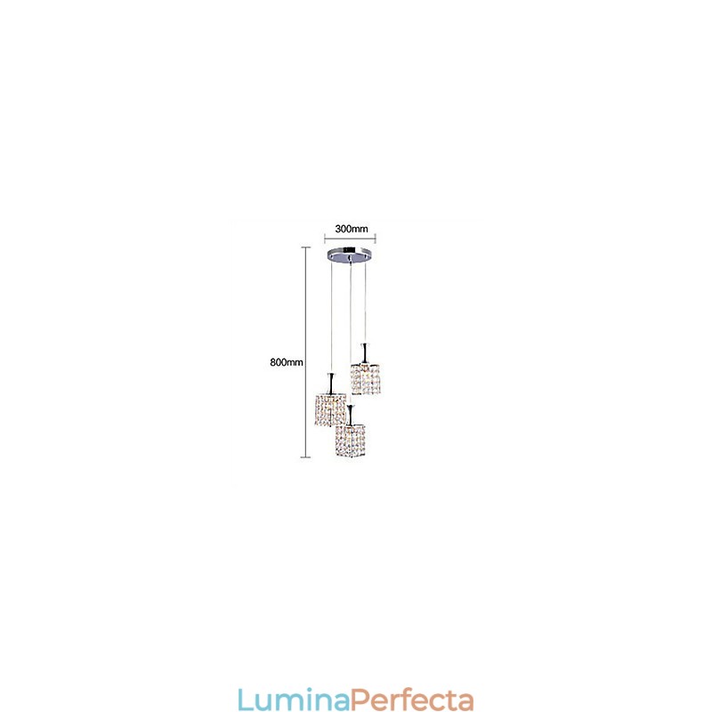 3 lumini cadru metalic K9 candelabru de cristal Droplight Trimite bec