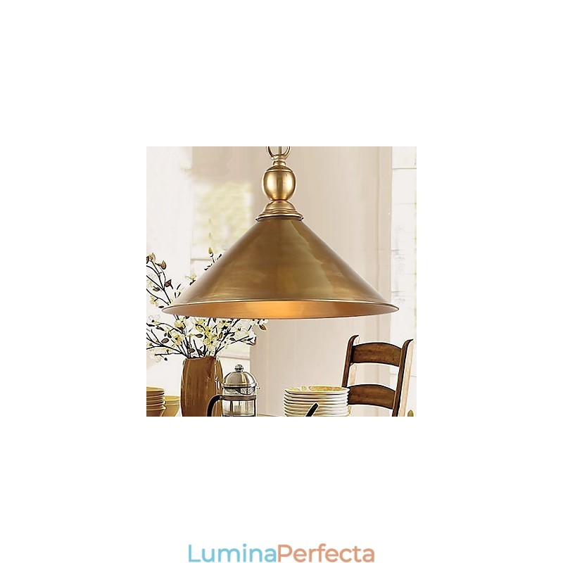Lampă suspendată din alamă pură, stil clasic, metal tradițional
