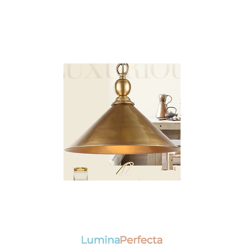 Lampă suspendată din alamă pură, stil clasic, metal tradițional