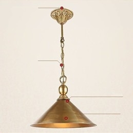 Lampă suspendată din alamă pură, stil clasic, metal tradițional