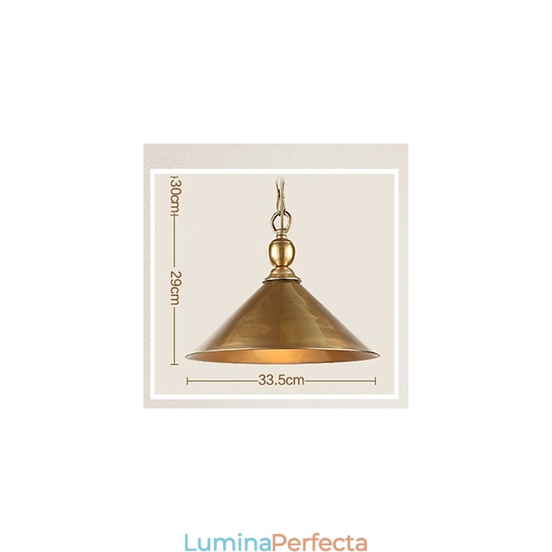 Lampă suspendată din alamă pură, stil clasic, metal tradițional