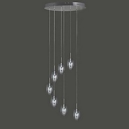 Lampă suspendată modernă, tradițională, clasică, metal cromat, tambur