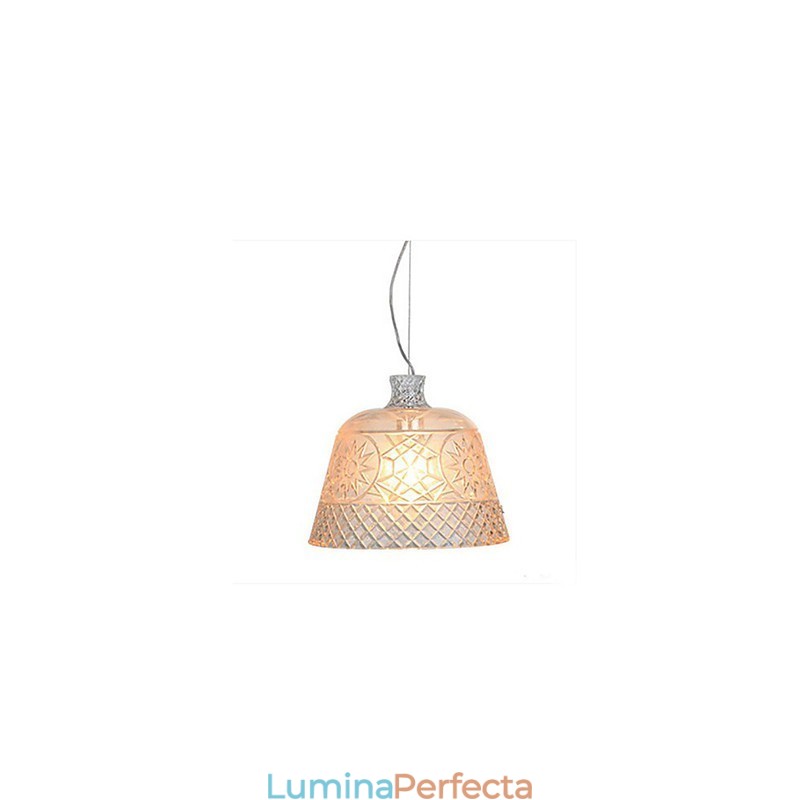 Candelabru cu pandantiv sculptat din sticlă de artă decorativă
