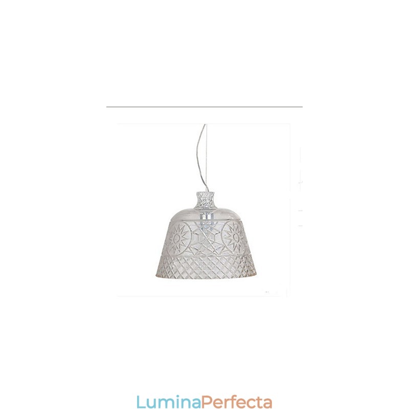 Candelabru cu pandantiv sculptat din sticlă de artă decorativă