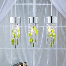 Lampă artistică cu pandantiv din cristal cu decorațiuni verzi Baza becului G4